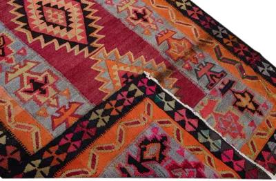 Red Kilim Handmade Wool Runner - Apadana