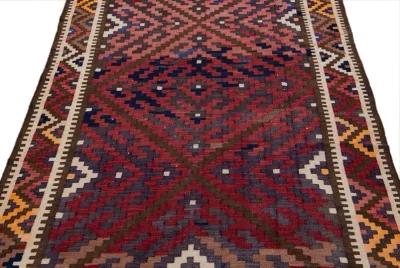 Red Kilim Handmade Wool Runner - Apadana