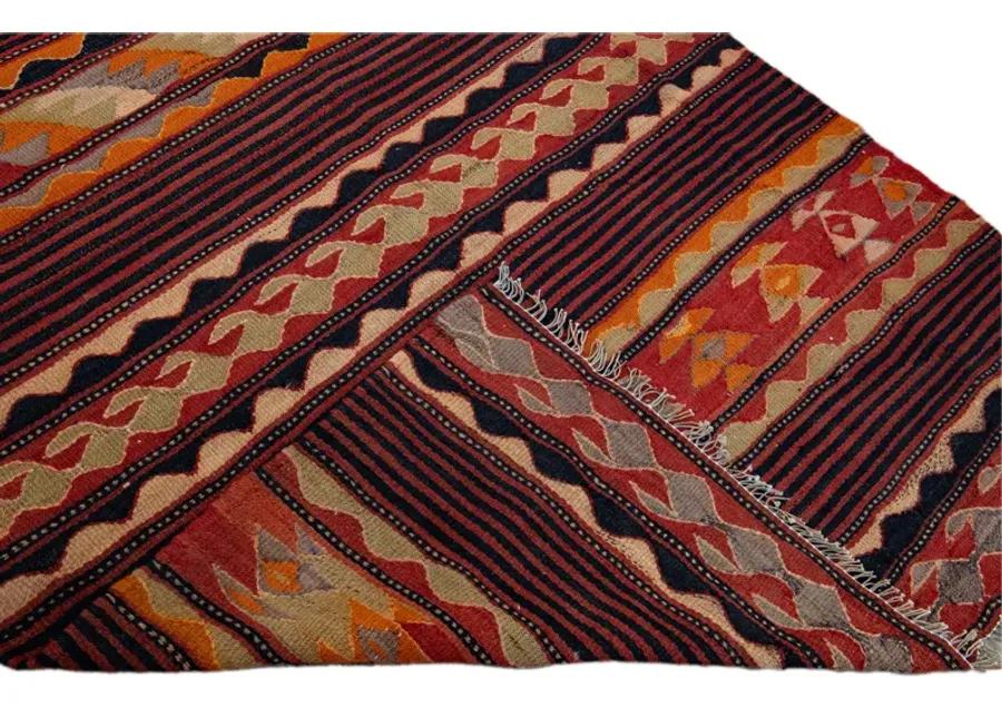 Red Kilim Handmade Wool Rug - Apadana - Red