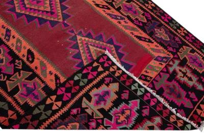 Kilim Red Handmade Wool Runner - Apadana - Pink