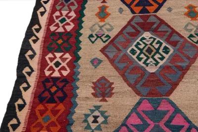 Kilim Brown Tribal Wool Runner - Apadana