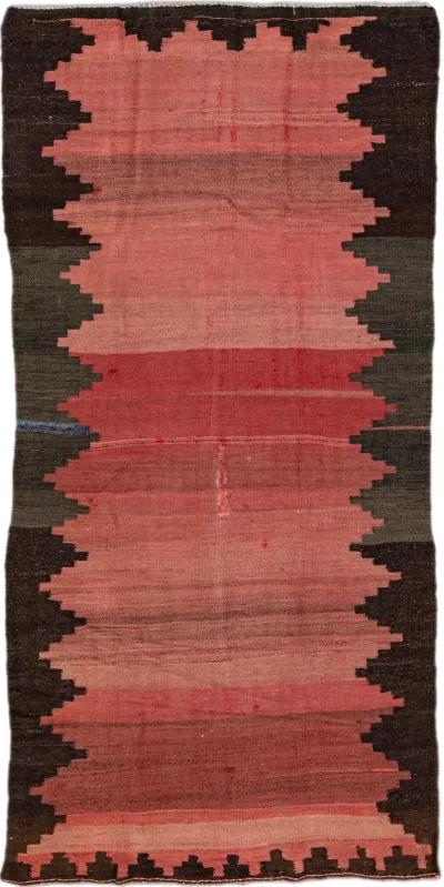 Red Kilim Handmade Wool Runner - Apadana