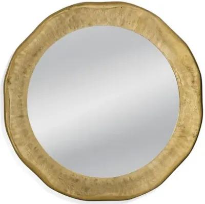 Shayna Round Wall Mirror - Antique Gold - Handcrafted