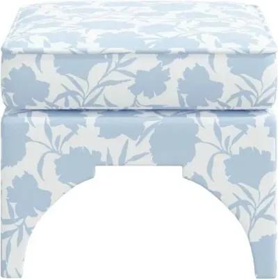 Maude Garden Floral Ottoman - Blue