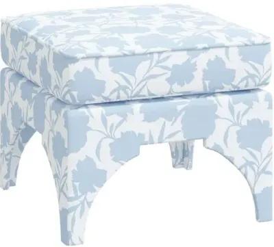 Maude Garden Floral Ottoman - Blue