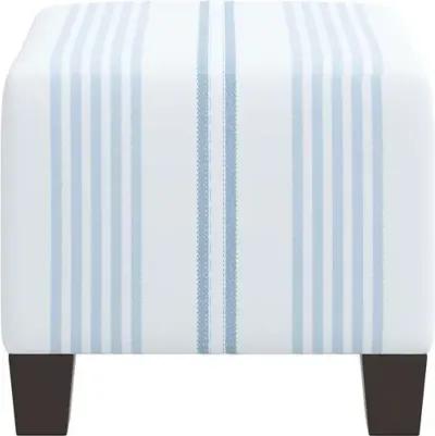 Berit Ticking Stripe Ottoman - Blue