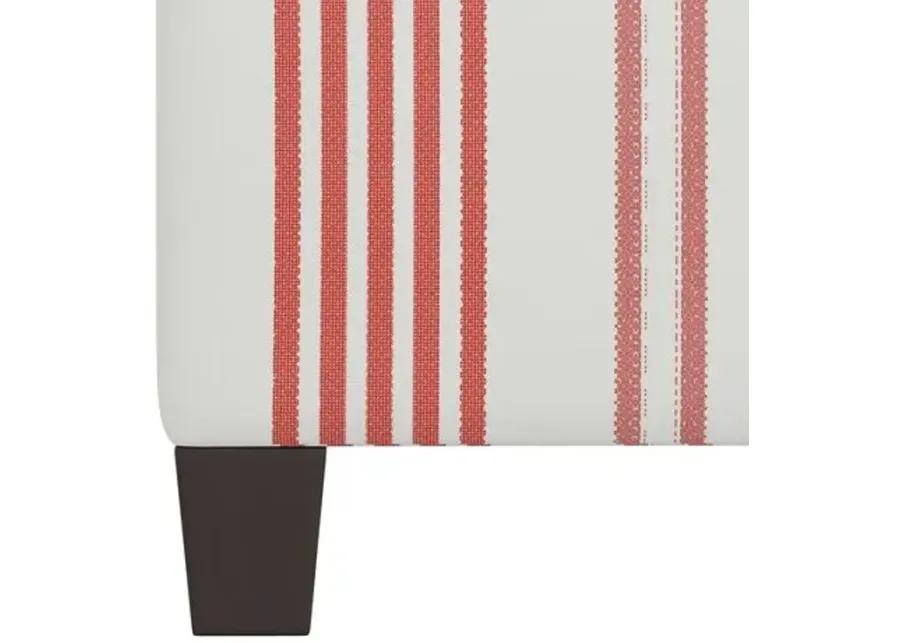 Berit Ticking Stripe Ottoman - Red