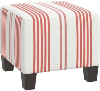 Berit Ticking Stripe Ottoman - Red