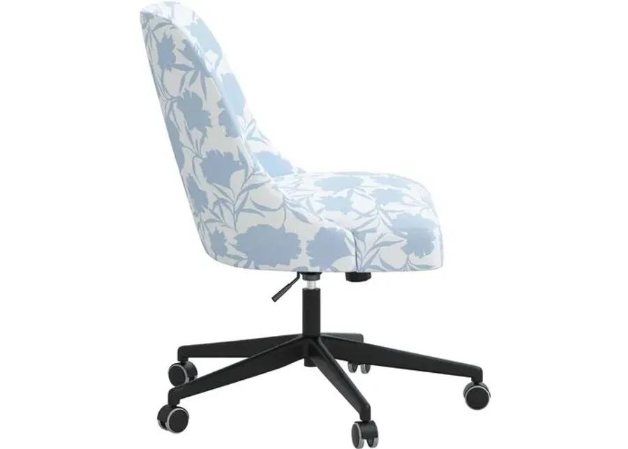 Celeste Garden Floral Desk Chair - Blue