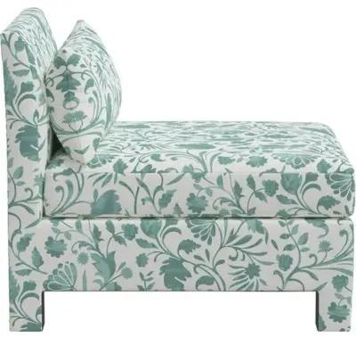 Bryn Vine Floral Slipper Chair - Green