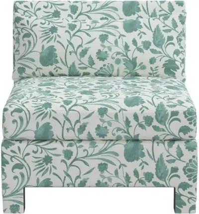 Bryn Vine Floral Slipper Chair - Green