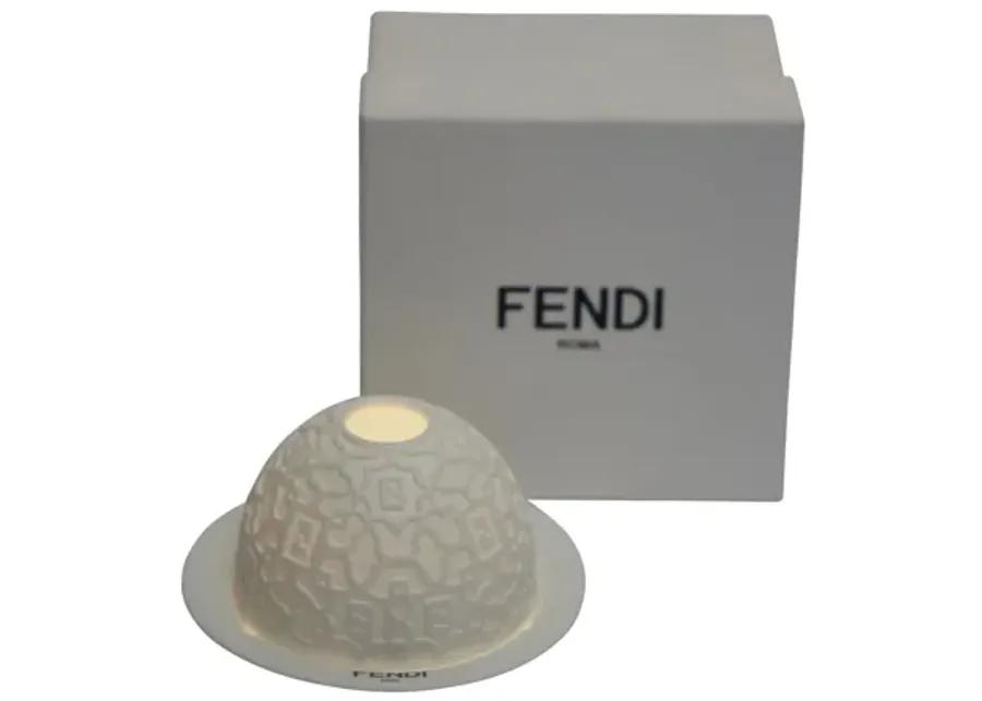 FENDI White Ceramic Candle Holder - Vintage Lux