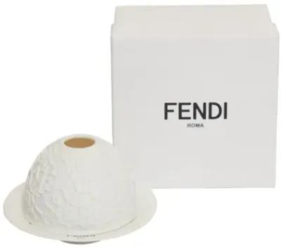 FENDI White Ceramic Candle Holder - Vintage Lux