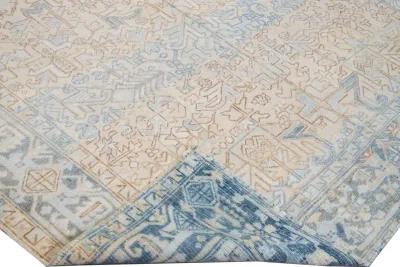 Antique Heriz Beige Wool Rug - Apadana - Beige