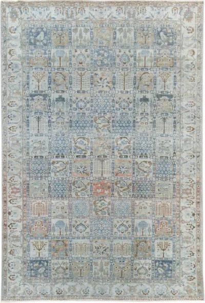 Antique Tabriz Blue Wool Rug - Apadana - Blue