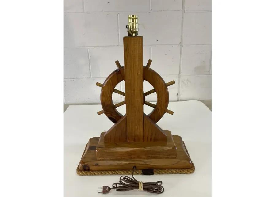 Nautical Ships Wheel Wood Table Lamp - 2-b-Modern