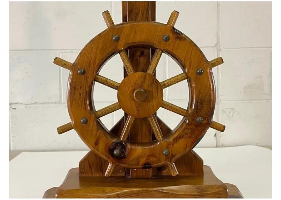 Nautical Ships Wheel Wood Table Lamp - 2-b-Modern