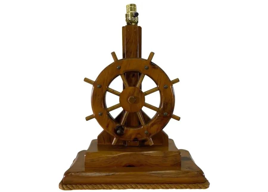 Nautical Ships Wheel Wood Table Lamp - 2-b-Modern