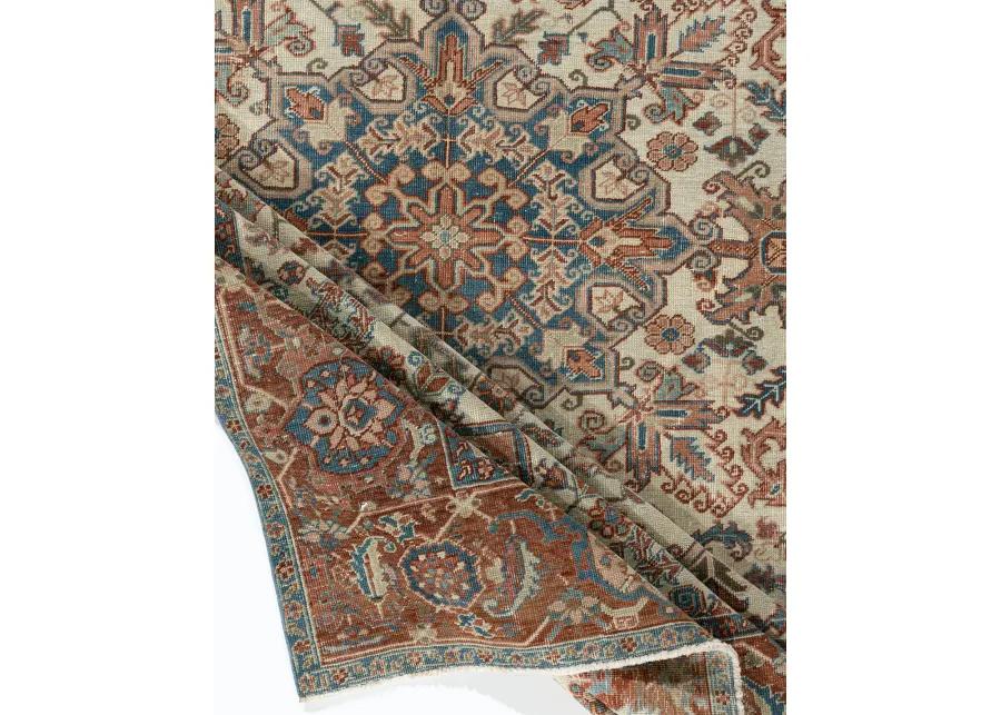 Persian Heriz Rug 8'8 X 11' - Beige - Beige