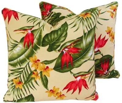 Colorful Floral Botanical Pillows - Set of 2