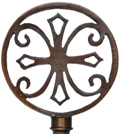 Antiqued Brass Lamp Finials - a Pair By Interesting Things - Brown - Fits a standard size lamp harp