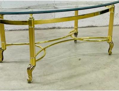 1960s Oval Glass Top Coffee Table - 2-b-Modern - Clear