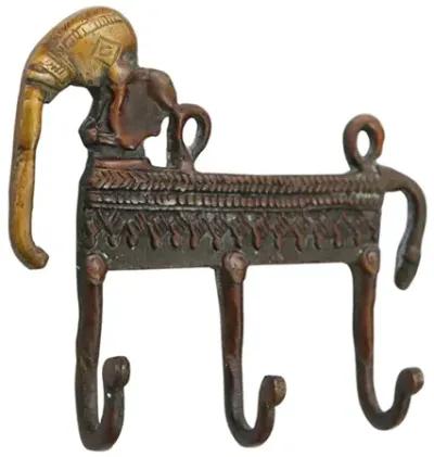 Bohemian Red Brass Elephant Wall Hooks - Interesting Things