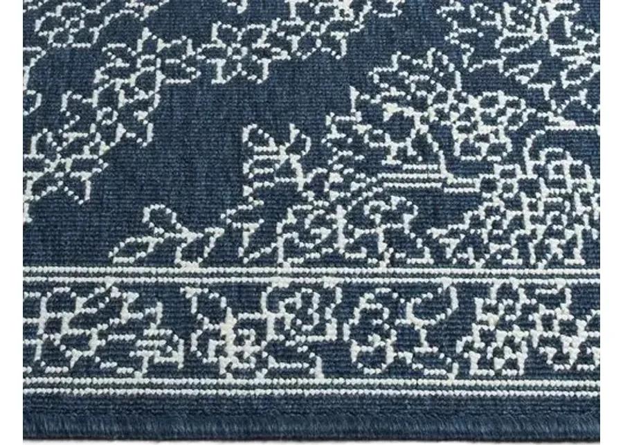 Shaili Outdoor Rug - Navy/Snow - Blue - Blue