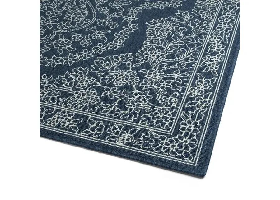 Shaili Outdoor Rug - Navy/Snow - Blue - Blue