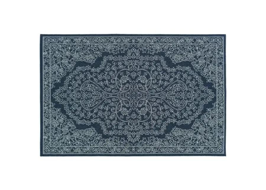 Shaili Outdoor Rug - Navy/Snow - Blue - Blue