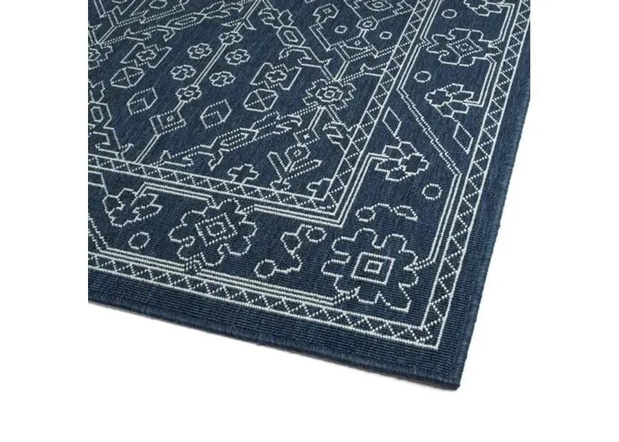 Shaili Outdoor Rug - Blue/White - Blue