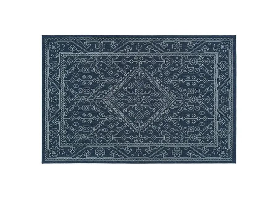 Shaili Outdoor Rug - Blue/White - Blue