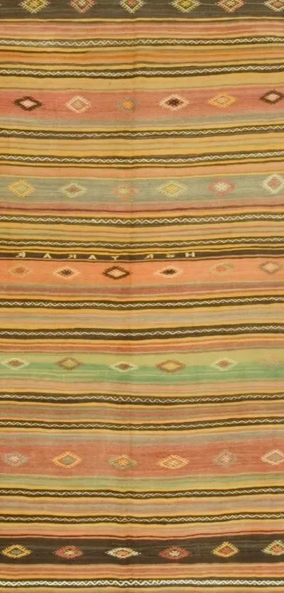 Turkish Hand Woven Kilim - 5'4"x9'5" - Pink