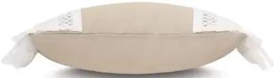 Callie 13x22 Outdoor Lumbar Pillow - Beige/White