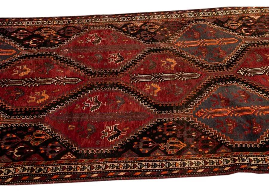 Vintage Shira Handmade Red Wool Runner - Apadana