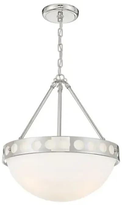 Kirby Large 3-Light Chandelier - Polished Nickel - Crystorama - Silver