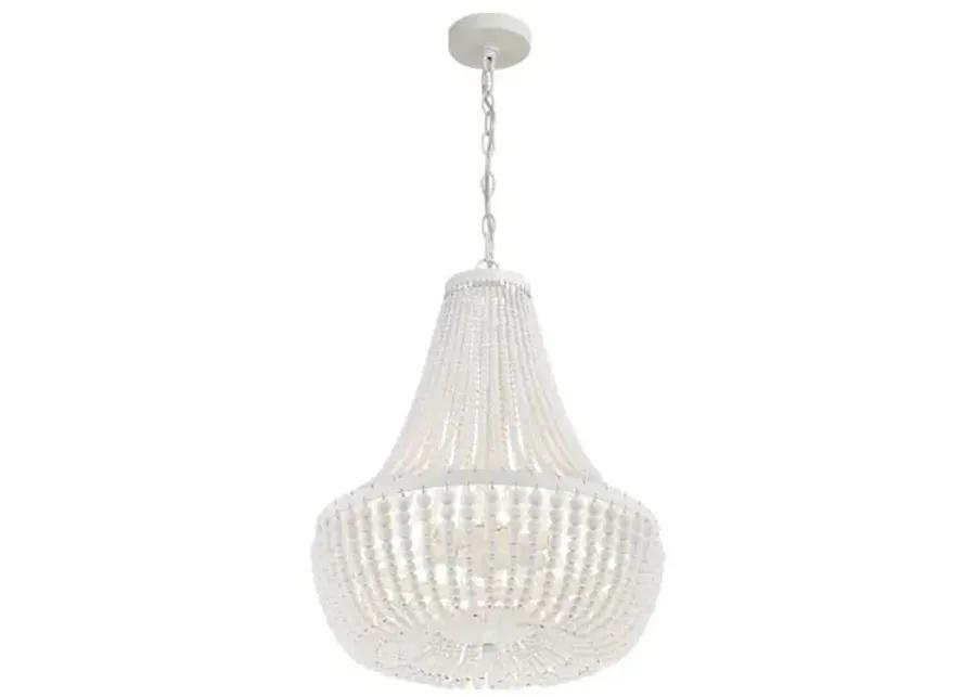 Rylee 6-Light Beaded Chandelier - Matte White - Crystorama