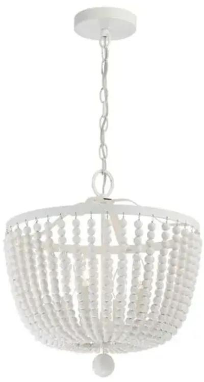 Rylee 4-Light Beaded Chandelier - Matte White - Crystorama