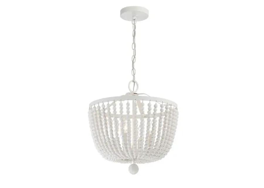 Rylee 4-Light Beaded Chandelier - Matte White - Crystorama