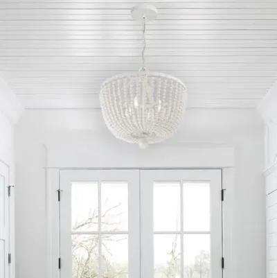 Rylee 4-Light Beaded Chandelier - Matte White - Crystorama