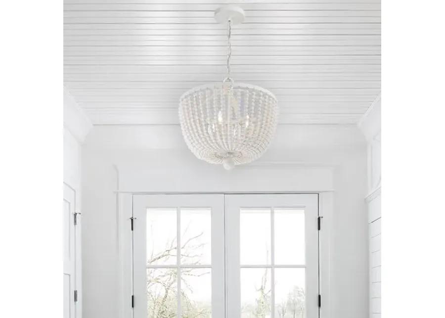 Rylee 4-Light Beaded Chandelier - Matte White - Crystorama