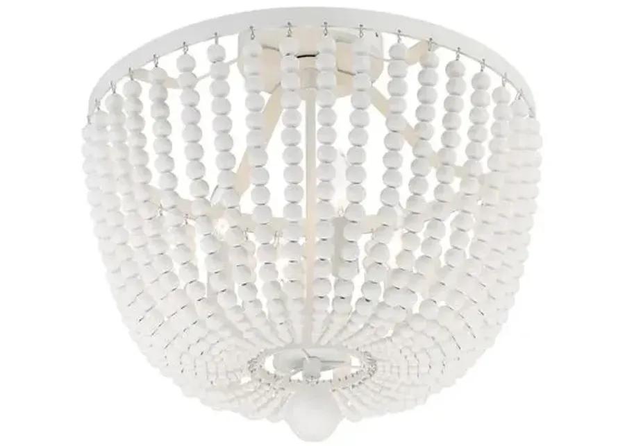 Rylee 4-Light Beaded Semi-Flush Mount - Matte White - Crystorama