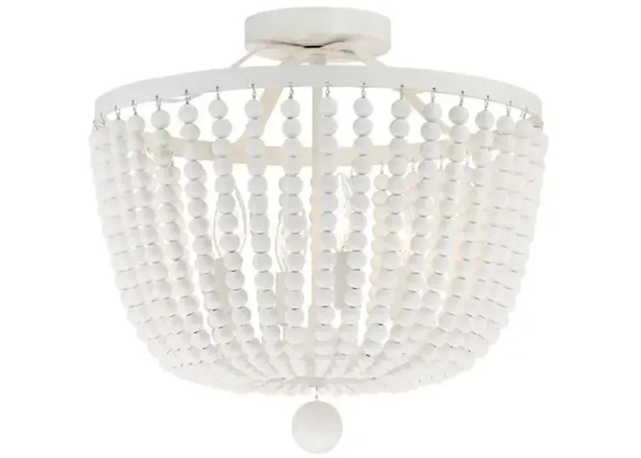 Rylee 4-Light Beaded Semi-Flush Mount - Matte White - Crystorama