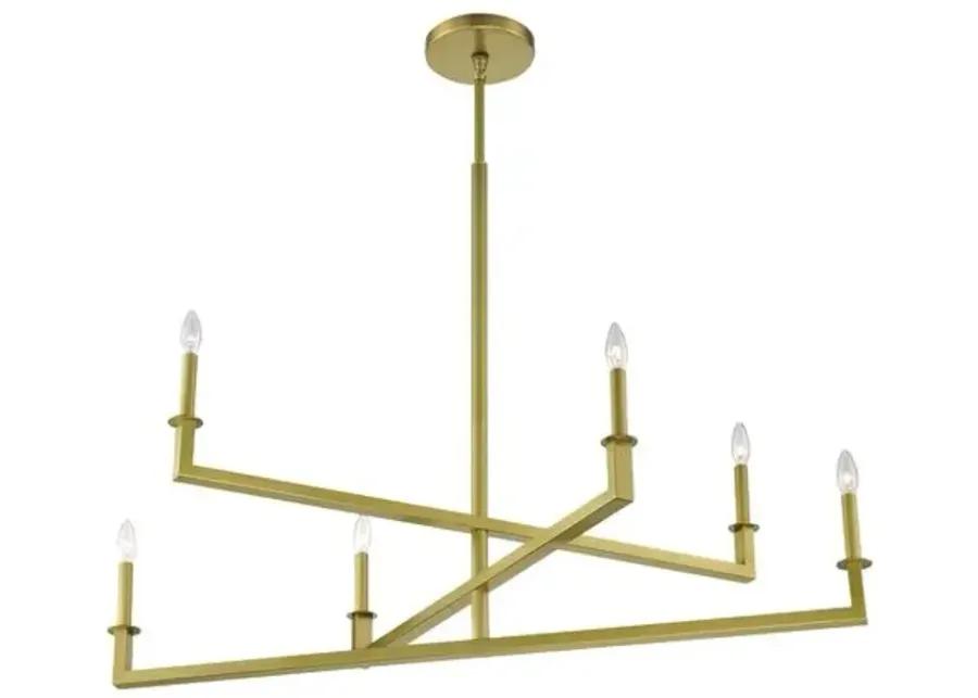 Dante 6-Light Chandelier - Aged Brass - Crystorama - Gold