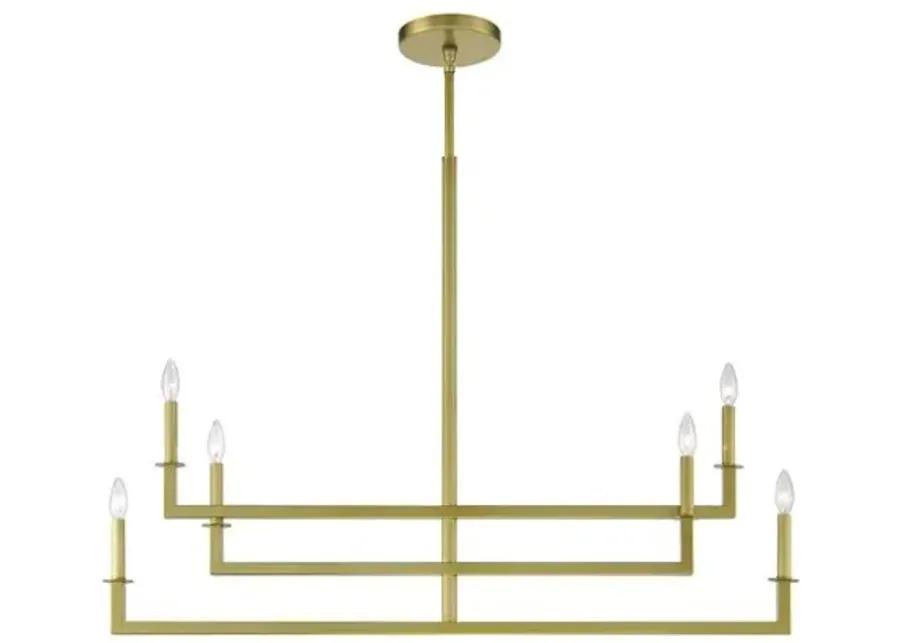 Dante 6-Light Chandelier - Aged Brass - Crystorama - Gold