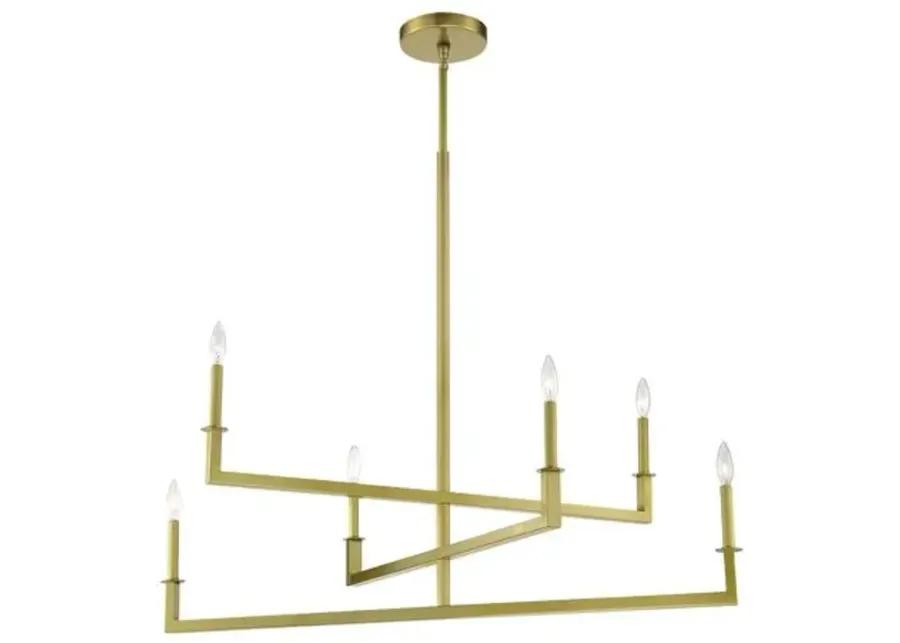 Dante 6-Light Chandelier - Aged Brass - Crystorama - Gold