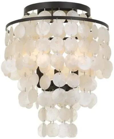 Brielle Capiz Shell 3-Light Ceiling Mount - Dark Bronze - Crystorama - Ivory