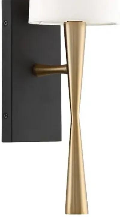 Trenton 1-Light Wall Mount - Aged Brass/Black Forged - Crystorama - Gold