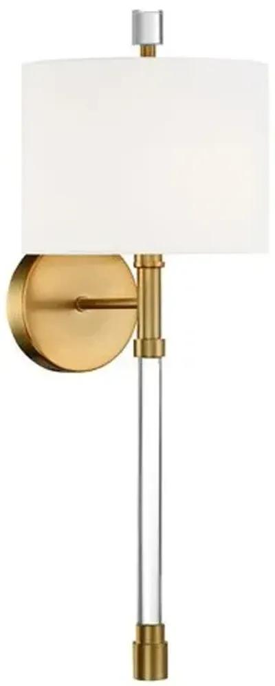 Rachel 1-Light Wall Sconce - Vibrant Gold - Crystorama