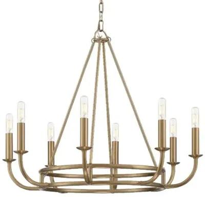 Bailey 8-Light Chandelier - Aged Brass - Crystorama - Gold